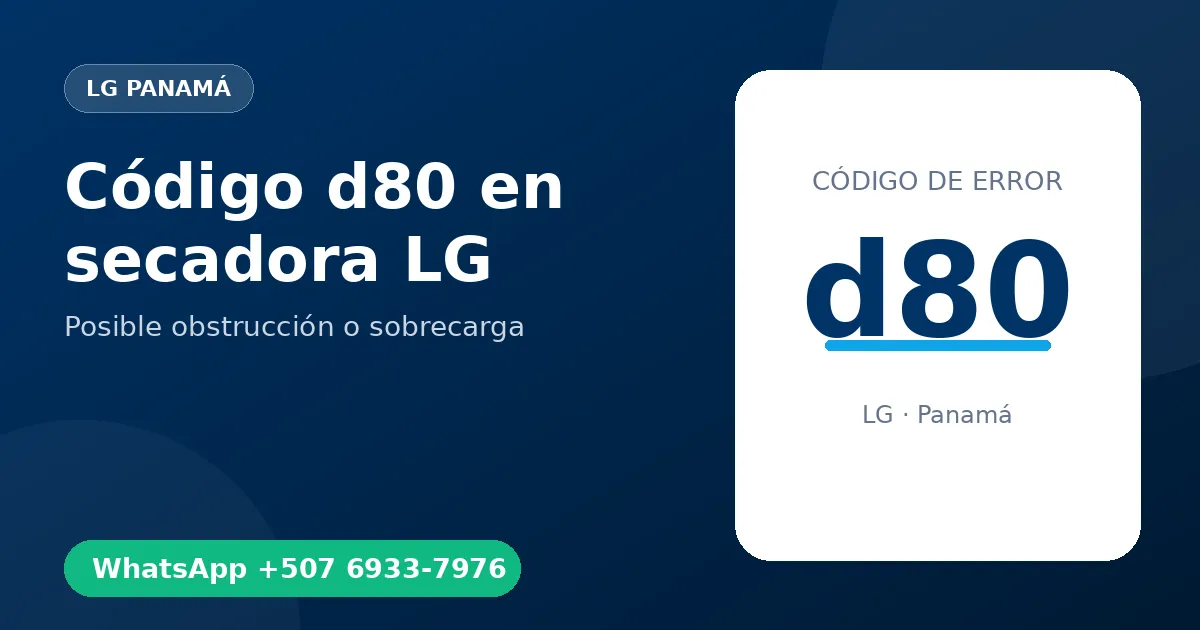 Código d80 en secadora LG
