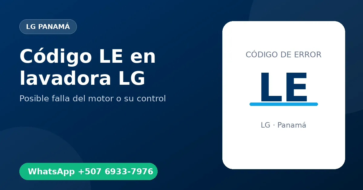 Código LE en lavadora LG