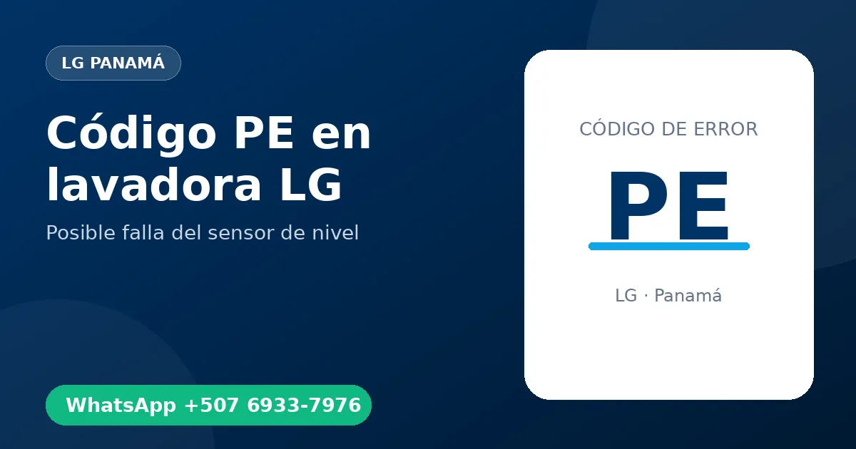 Código PE en lavadora LG