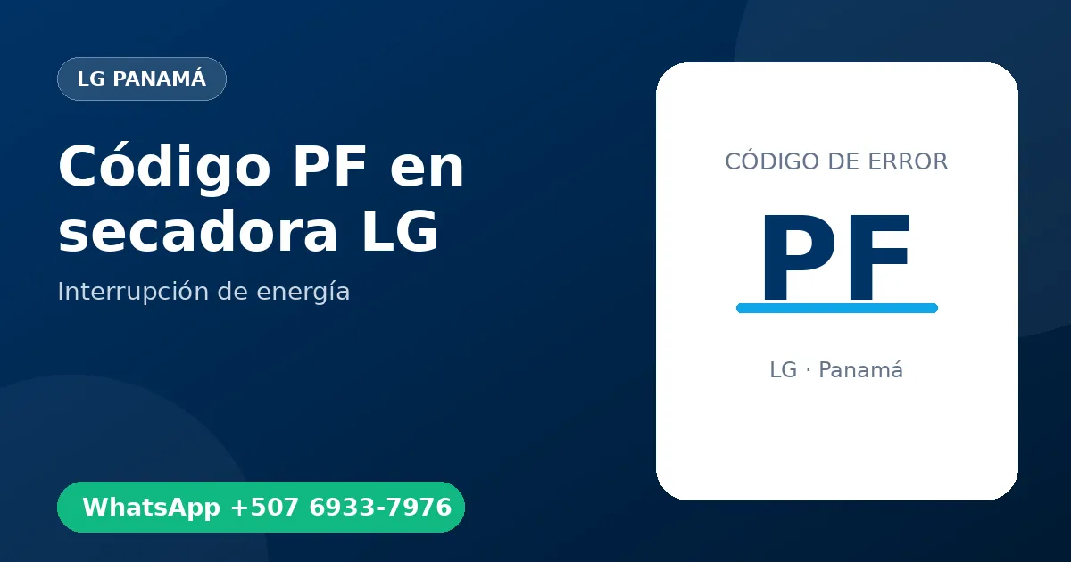 Código PF en secadora LG