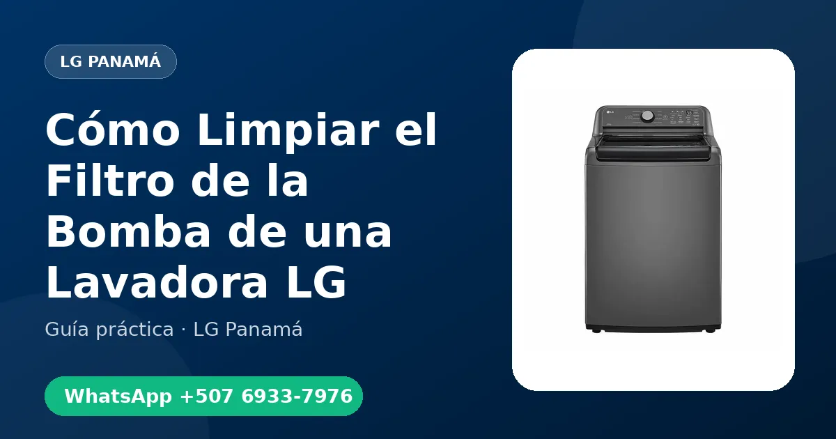 Cómo Limpiar el Filtro de la Bomba de una Lavadora LG
