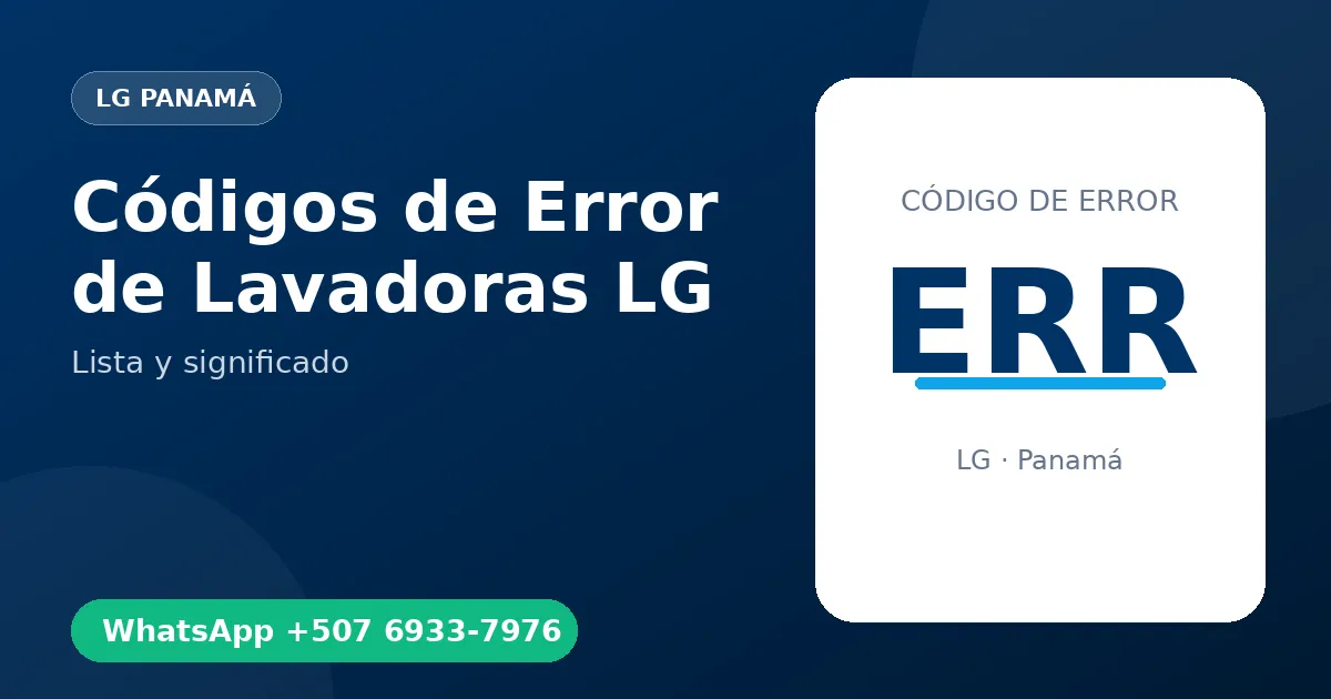 Códigos de Error de Lavadoras LG